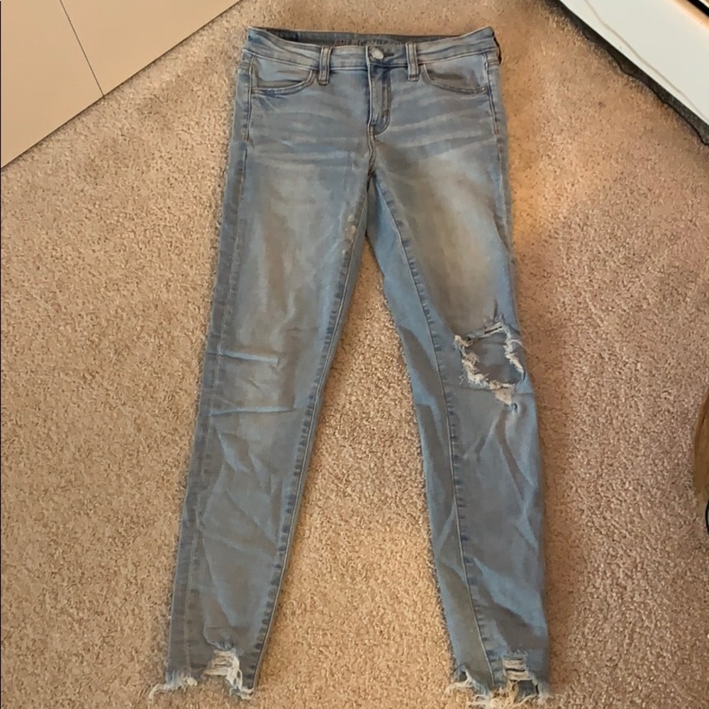 American Eagle super stretch distressed jeans
